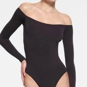 Women’s Black Off-Shoulder Bodysuit SKIMS